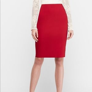 EXPRESS red cotton pencil skirt size 0